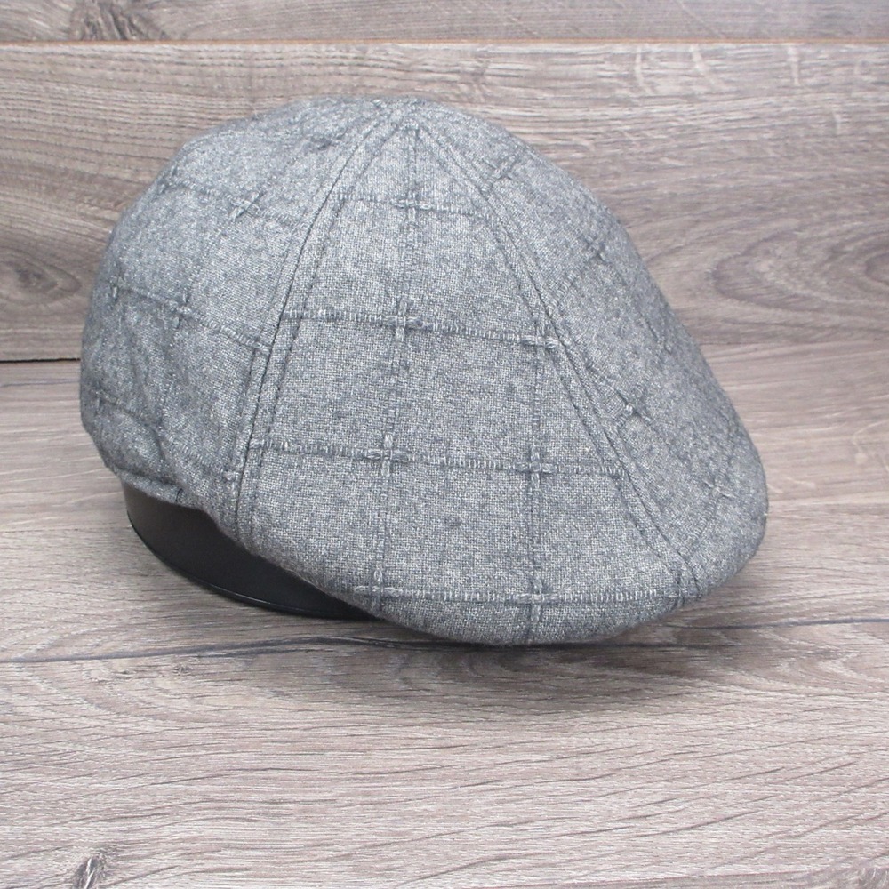 D&Y Newsboy Hat Flat Ivy Cap Mens L/XL Grey Scally Driver Wool Blend Classic